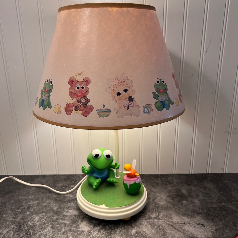 Vintage Jim Henson Muppet Babies Kermit Frog Lamp | WORKS *SEE NOTE | Nursery 80